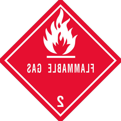 4x4 Flammable Gas DOT Hazard Labels Semi-Gloss 500/Roll DL5070 - alias listing