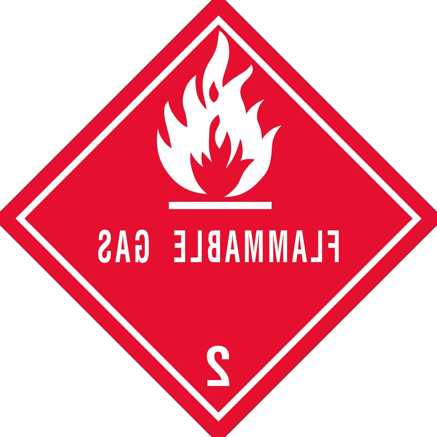 4x4 Flammable Gas DOT Hazard Labels Semi-Gloss 500/Roll DL5070 - alias listing