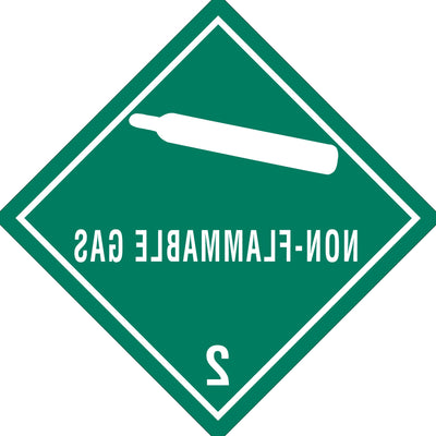 4x4 Non-Flammable Gas DOT Hazard Labels Semi-Gloss 500/Roll DL5100 - alias listing