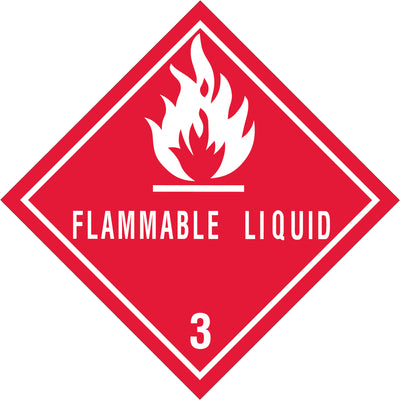 Ensure hazardous materials compliance with these official D.O.T. Class 3 flammable liquids labels. Each 4" x 4" semi-gloss label includes the required identification number for immediate recognition during transport and storage. Bulk roll of 500 labels reduces application time and ensures consistent marking across your entire fleet.
