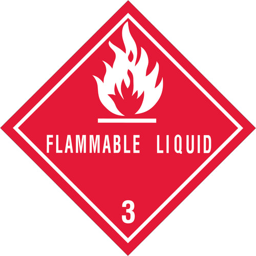 Ensure hazardous materials compliance with these official D.O.T. Class 3 flammable liquids labels. Each 4