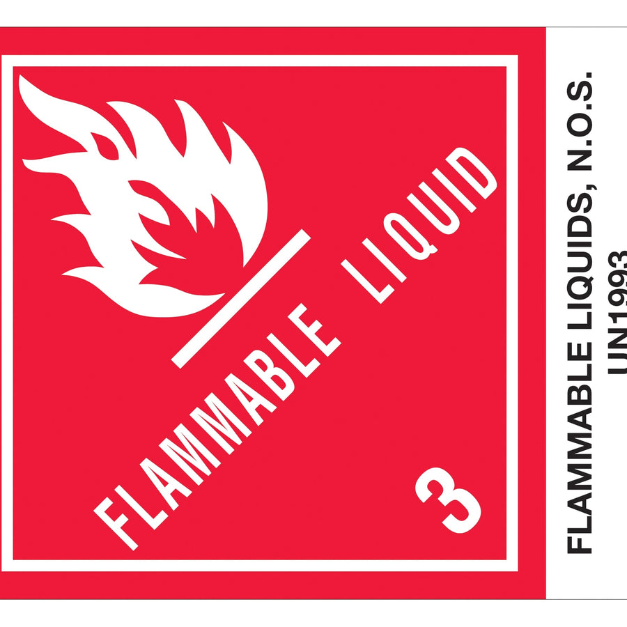4x4.75 Flammable Liquids D.O.T. Labels Semi-Gloss 500/Roll DL512P2 - alias listing