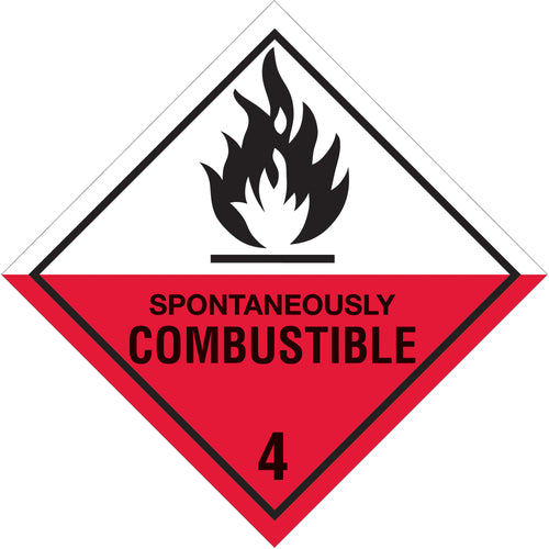 DOT-compliant spontaneously combustible labels ensure regulatory compliance and hazmat visibility on every shipment. These 4x4