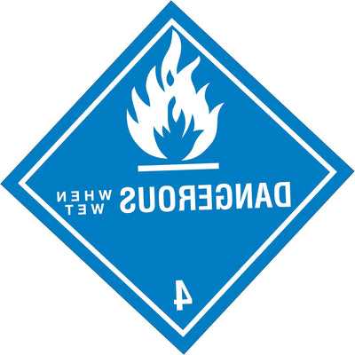 4x4 Dangerous When Wet D.O.T. Hazard Labels Semi-Gloss Paper 500/Roll DL5150 - alias listing