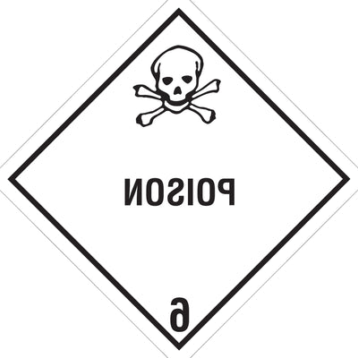 4x4 Poison DOT Hazard Labels Semi-Gloss Paper 500/Roll DL5180 - alias listing