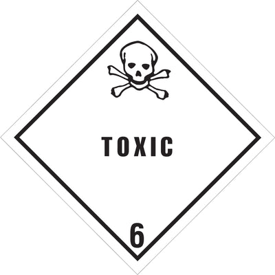 Ensure hazmat compliance with these D.O.T. Toxic labels featuring official identification numbers and semi-gloss coating for durability. 4x4" size, sold as roll of 500, compatible with multiple tabletop and wall-mounted dispensers for warehouse and shipping operations.