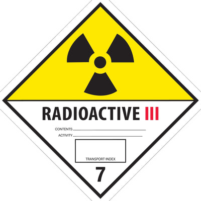 4x4 Radioactive III D.O.T. Hazard Labels 500/Roll DL5243 - alias listing