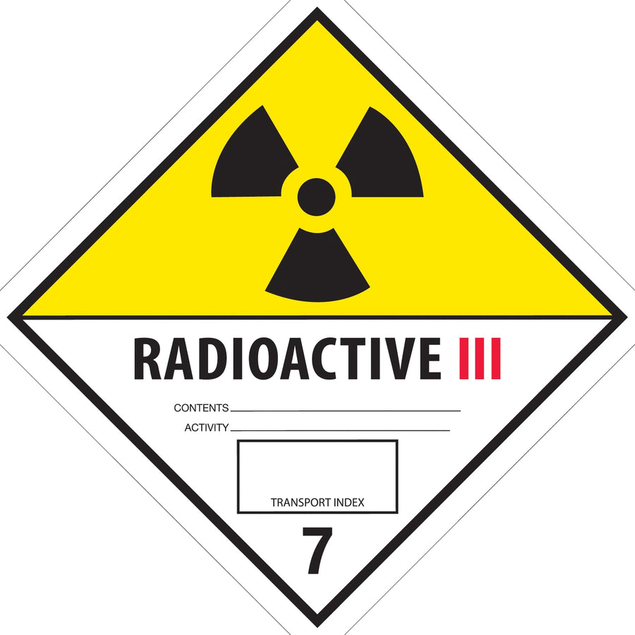 4x4 Radioactive III D.O.T. Hazard Labels 500/Roll DL5243 - alias listing