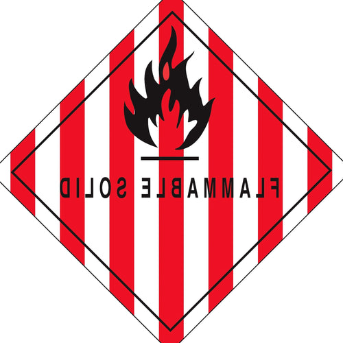 4x4 Flammable Solid DOT Labels Semi-Gloss Paper 500/Roll DL5770 - alias listing