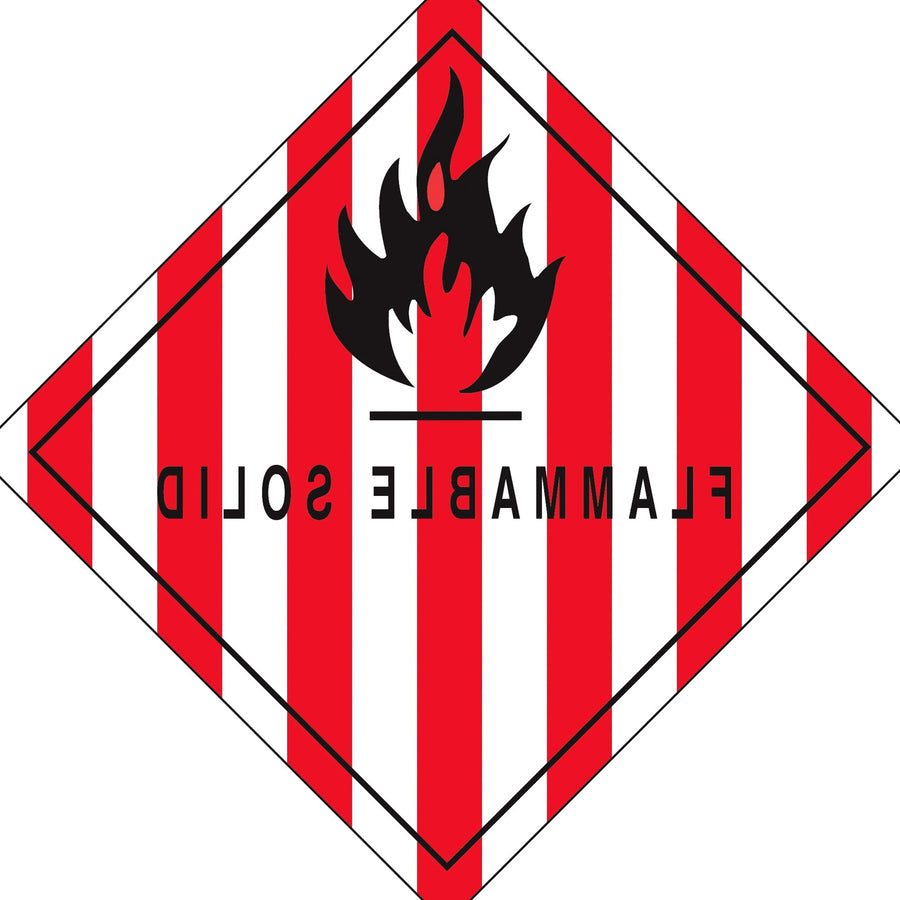 4x4 Flammable Solid DOT Labels Semi-Gloss Paper 500/Roll DL5770 - alias listing