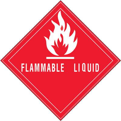 4x4" Flammable Liquid Labels - DOT Semi-Gloss, 500/Roll