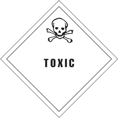 4x4" DOT Toxic Labels - Semi-Gloss Hazmat Compliance, Roll of 500