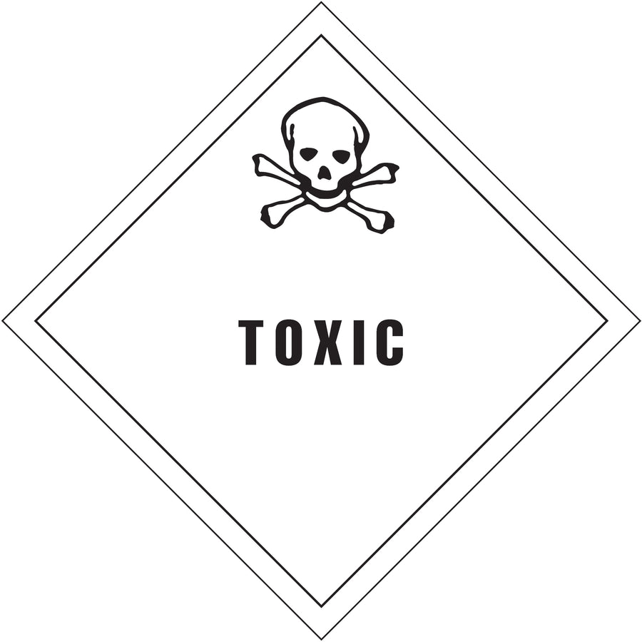 4x4" DOT Toxic Labels - Semi-Gloss Hazmat Compliance, Roll of 500
