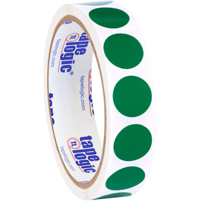 Bright green circle inventory labels in 3/4" diameter provide instant visual identification for high-priority items in your warehouse or distribution center. Made from paper with a write-on surface for pen and marker compatibility. Each roll contains 500 labels and works seamlessly with popular tabletop and wall-mount label dispensers.