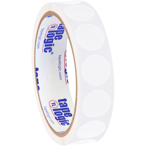 Organize your warehouse with quick-identification white inventory circle labels. These 3/4
