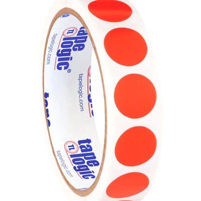 3/4 in Fluorescent Red Circle Inventory Labels 500/Roll DL610G - alias listing
