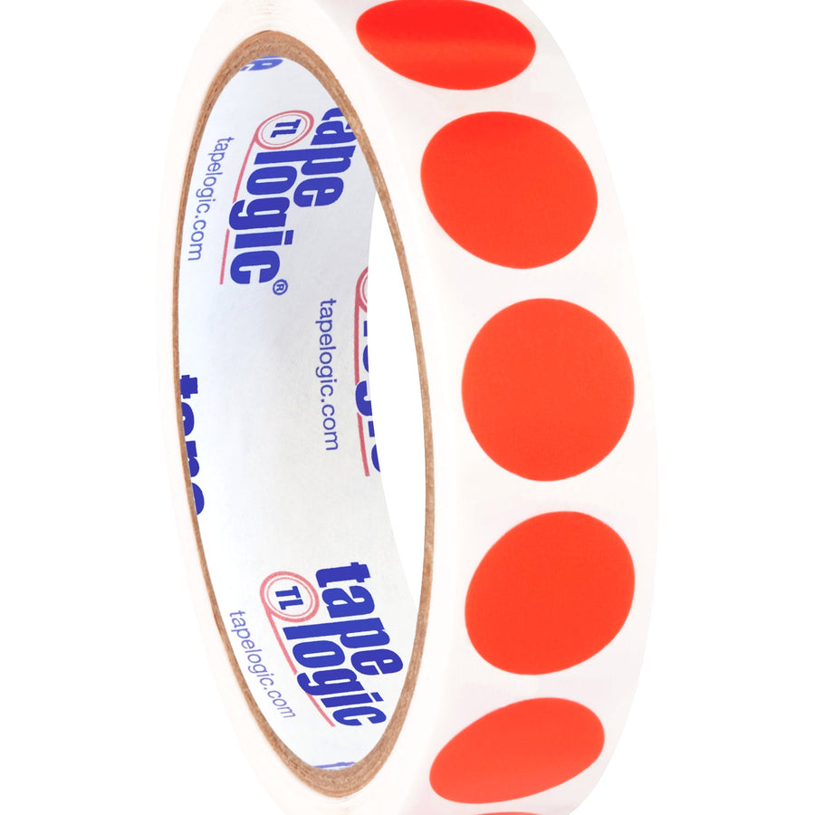 3/4 in Fluorescent Red Circle Inventory Labels 500/Roll DL610G - alias listing