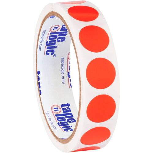 Enhance warehouse visibility with fluorescent red circle labels that cut through facility clutter. These 3/4