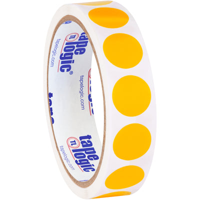 Maximize facility visibility with bright fluorescent orange circle inventory labels designed for instant product identification. These 3/4" diameter paper labels write easily with pens or markers and ship in convenient 500-label rolls, making them ideal for shipping coordinators managing complex warehouse operations.