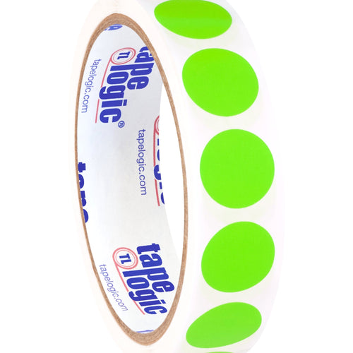 3/4 in Fluorescent Green Circle Inventory Labels 500/Roll DL610J - alias listing