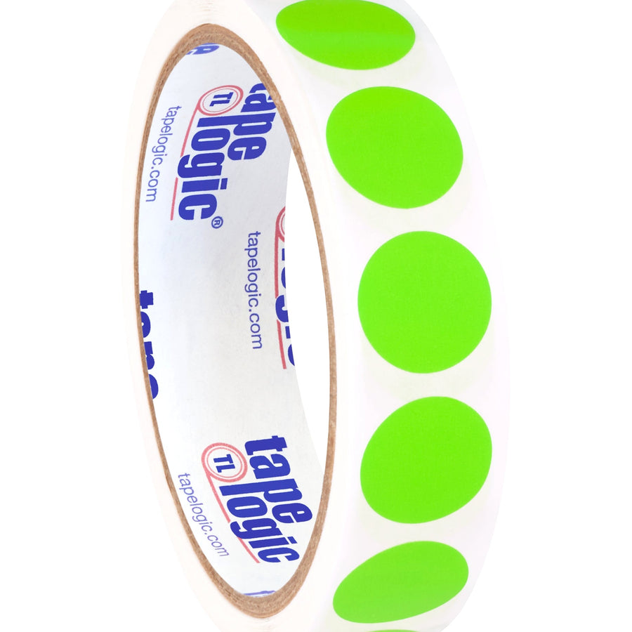 3/4 in Fluorescent Green Circle Inventory Labels 500/Roll DL610J - alias listing