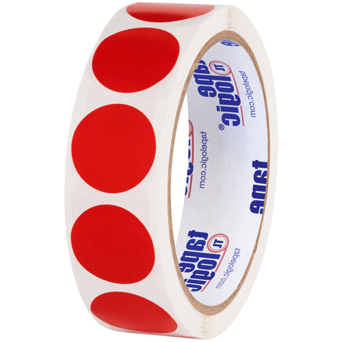 1 in Red Paper Inventory Circle Labels 500/Roll DL611A - alias listing