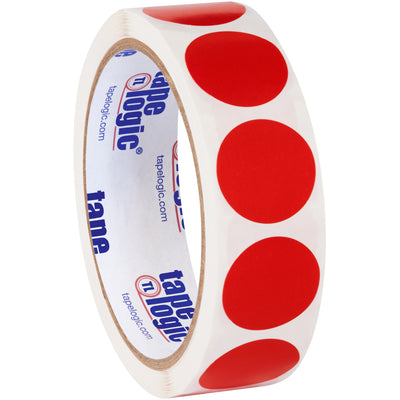 High-visibility red inventory circle labels help shipping coordinators and logistics teams rapidly identify and track key items across your facility. Each 1" diameter label is made from writeable paper stock, sold in convenient 500-label rolls. Works seamlessly with both tabletop and wall-mount label dispensers for streamlined warehouse operations.