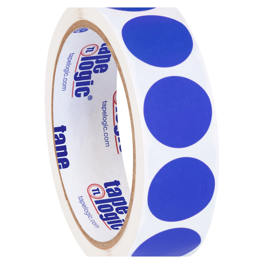 1 in Dark Blue Paper Inventory Circle Labels 500/Roll DL611B - alias listing