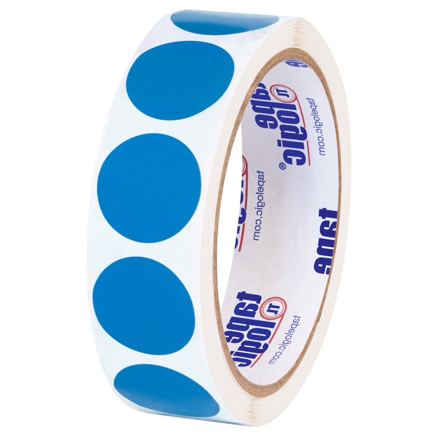 1 in Light Blue Paper Circle Inventory Labels 500/Roll DL611C - alias listing