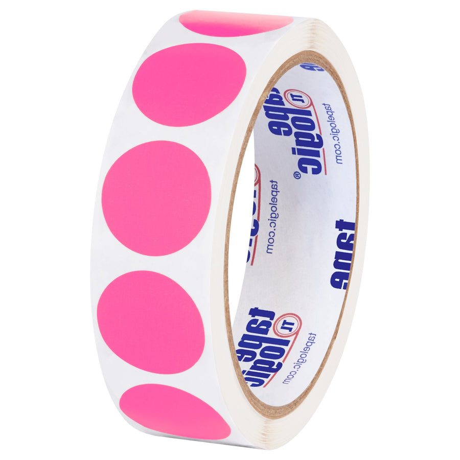 1 in Fluorescent Pink Circle Inventory Labels 500/Roll DL611K - alias listing