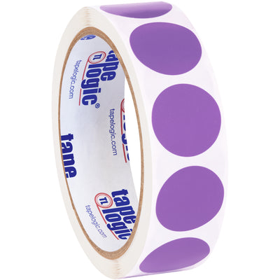 Bright purple 1" diameter circle labels speed up inventory identification and facility organization. Paper construction accepts pen or marker marking for custom SKU coding. Roll of 500 labels integrates seamlessly with standard tabletop and wall-mount dispensers for logistics operations.