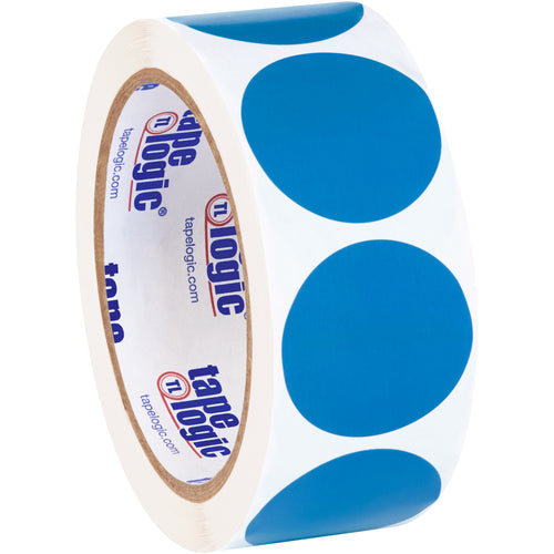 Bright light blue circle inventory labels provide instant visual identification for critical items in your warehouse or distribution center. 1.5