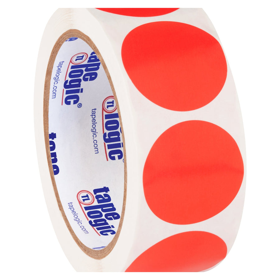 1.5 in Fluorescent Red Circle Inventory Labels 500/Roll DL612G - alias listing