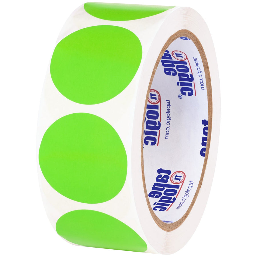 1.5 in Fluorescent Green Circle Inventory Labels Paper 500/Roll DL612J - alias listing