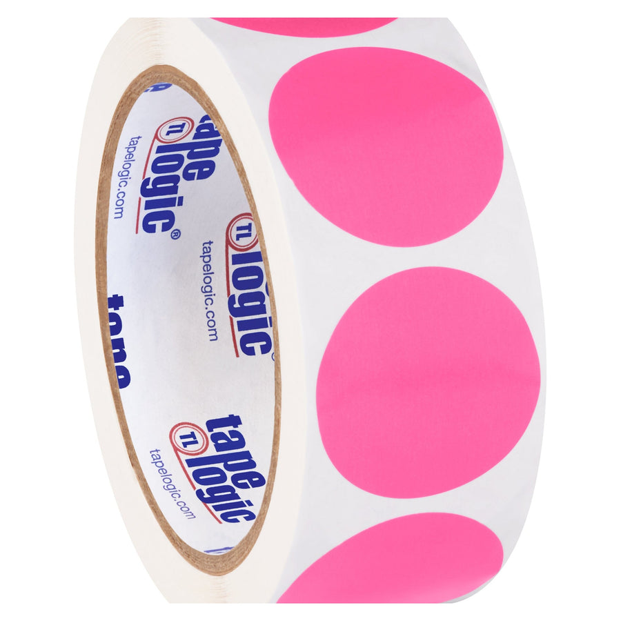 1.5 in Fluorescent Pink Circle Inventory Labels 500/Roll DL612K - alias listing