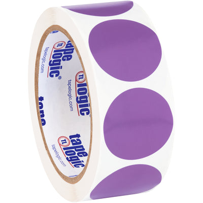 Quickly organize and identify inventory with bright purple 1.5" circle labels. Write directly onto durable paper stock with pen or marker‚no special equipment needed. Sold as 500-label rolls with compatibility for all standard tabletop and wall-mount dispensers.