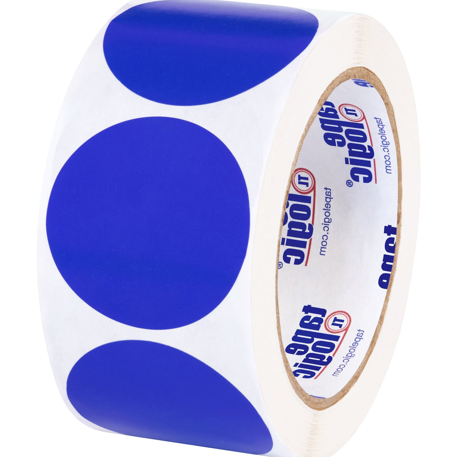 2 in Dark Blue Paper Circle Inventory Labels 500/Roll DL613B - alias listing