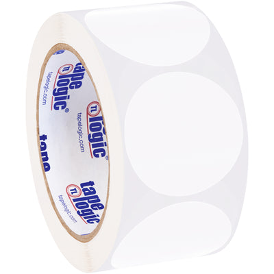 Instantly identify and track inventory with these 2" white circle labels. Writable surface accepts pen or marker for quick asset marking. Roll of 500 provides cost-effective labeling for warehouses and distribution centers.