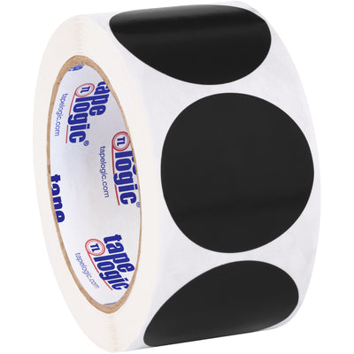 Mark and track inventory with confidence using these 2" black circle labels. Sold as a convenient roll of 500, they're ready for pen or marker application and work seamlessly with standard tabletop and wall-mount dispensers for warehouse and logistics operations.