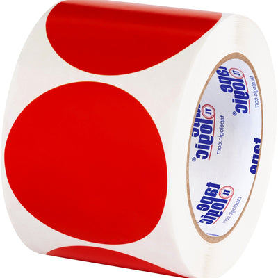 3 in Red Paper Circle Inventory Labels 500/Roll DL614A - alias listing
