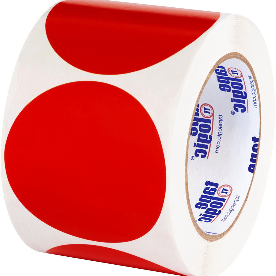 3 in Red Paper Circle Inventory Labels 500/Roll DL614A - alias listing