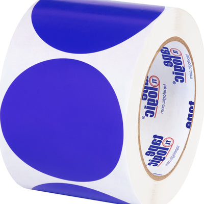 3 in Dark Blue Paper Inventory Circle Labels 500/Roll DL614B - alias listing