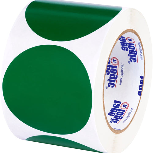 3 in Green Paper Circle Inventory Labels 500/Roll DL614D - alias listing