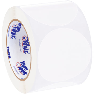 Instantly identify inventory with bright white 3-inch circle labels designed for warehouse and facility use. Write on easily with pens or markers. Roll of 500 labels provides long-term stock availability.