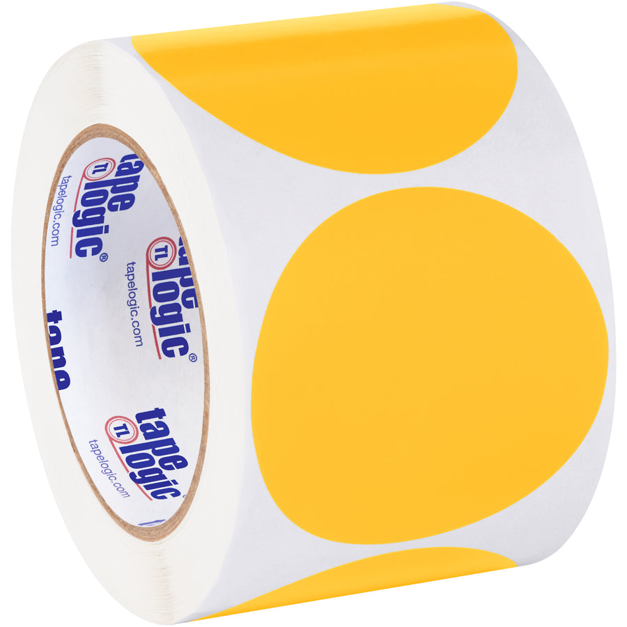 Maximize warehouse visibility and inventory control with these 3" fluorescent orange circle labels. Made from writeable paper stock, 500 labels per roll. Compatible with tabletop and wall-mount dispensers for seamless facility-wide deployment.
