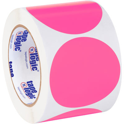 Maximize facility visibility with these 3" diameter fluorescent pink circle inventory labels. Write-on paper construction makes marking quick and easy for shipping coordinators managing high-volume operations. 500 labels per roll‚ideal for color-coded inventory systems and compliance tracking.