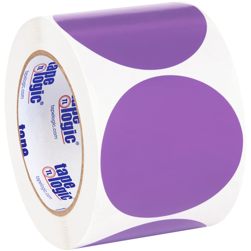Bright purple circle inventory labels (3