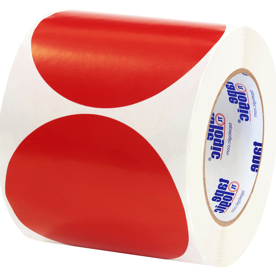 4 in Red Paper Inventory Circle Labels 500/Roll DL615A - alias listing