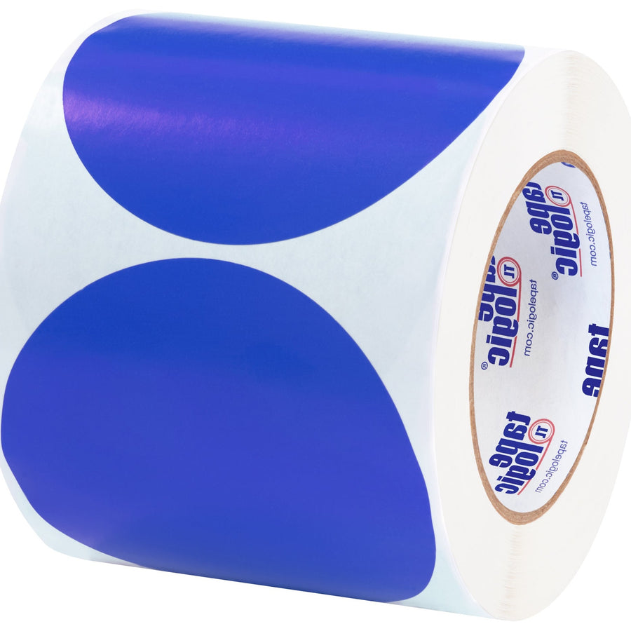 4 in Dark Blue Paper Circle Inventory Labels 500/Roll DL615B - alias listing