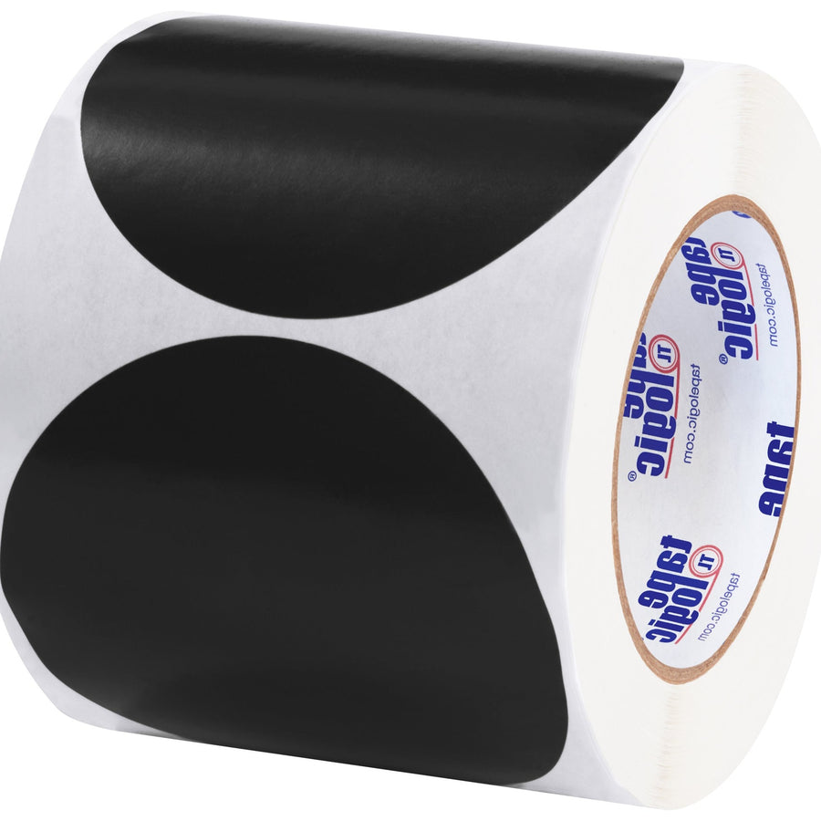 4 in Black Paper Circle Inventory Labels 500/Roll DL615F - alias listing